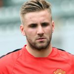 Luke Shaw in training at Manchester United.