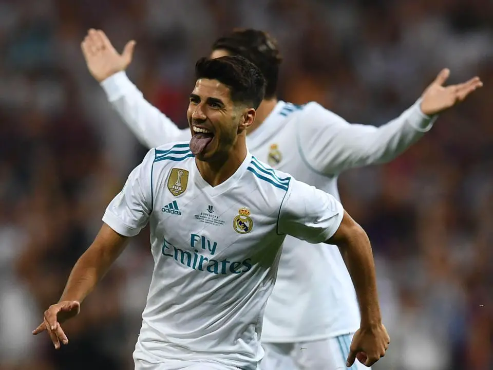 Marco Asensio after scoring a goal for Real Madrid.