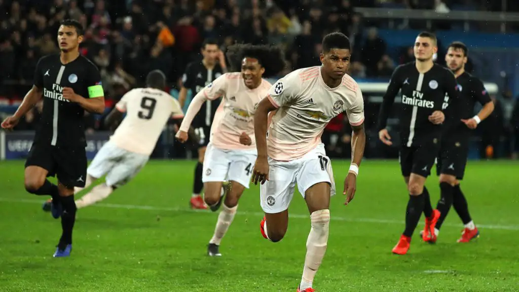 Marcus Rashford scored in the 87th minute to hand Manchester United a famous win at Parc des Princes earlier this season. (GETTY Images)
