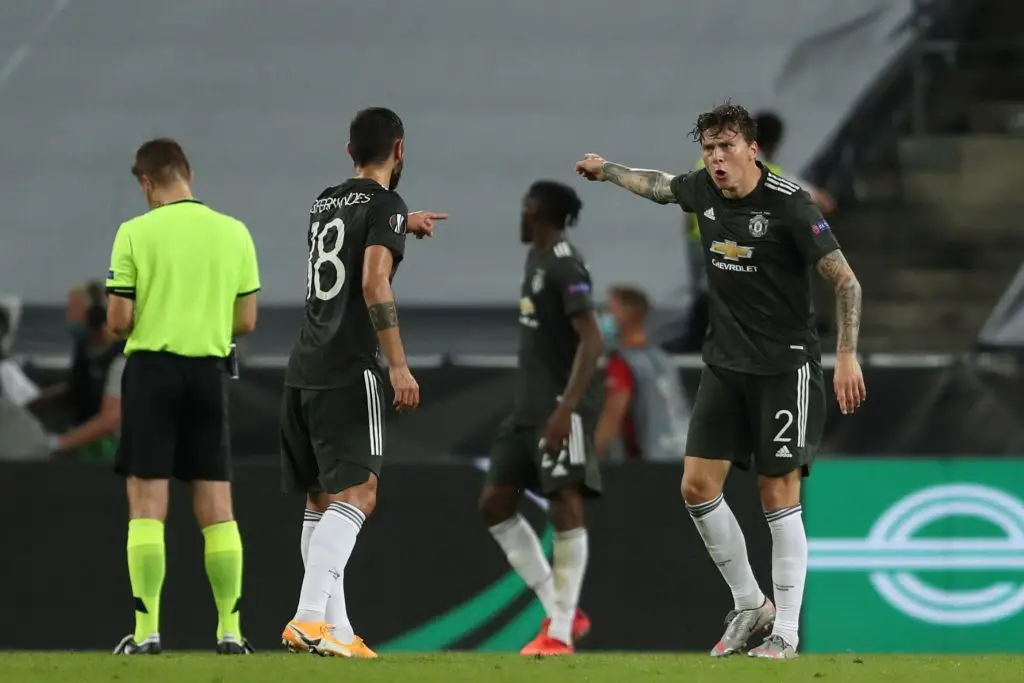 Manchester United star Bruno Fernandes has opened up on the spat he had with Victor Lindelof in the Europa League loss to Sevilla.