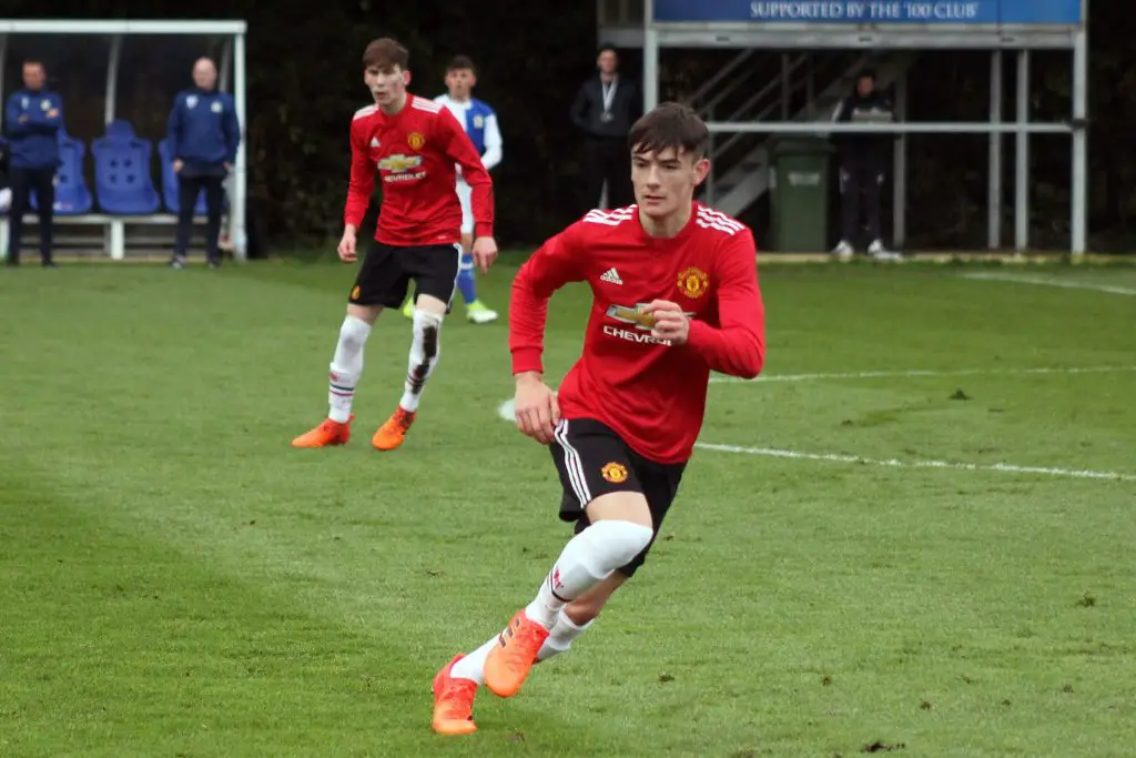 Dylan Levitt in action for Man United's youth team. 