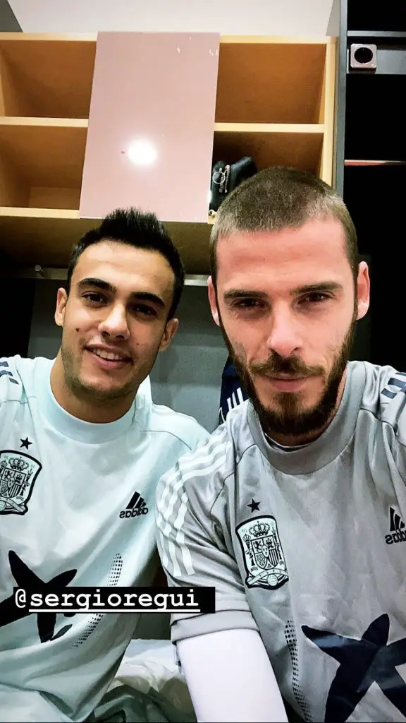David de Gea posted a photo of him with Sergio Reguilon who is a target for Manchester United