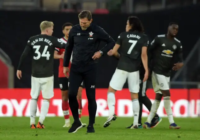 Southampton manager Ralph Hasenhuttl has not taken kindly to his team blowing a 2-0 lead against Manchester United. He expressd his displease at United's celebrations.