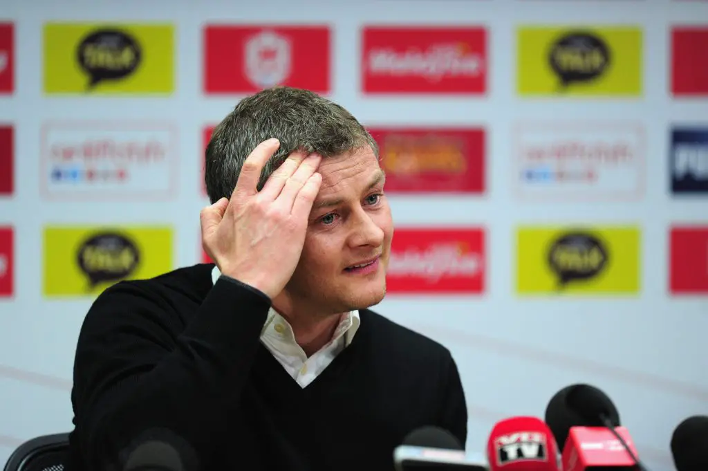 Ole Gunnar Solskjaer in a press conference as Manchester United manager. (GETTY Images)