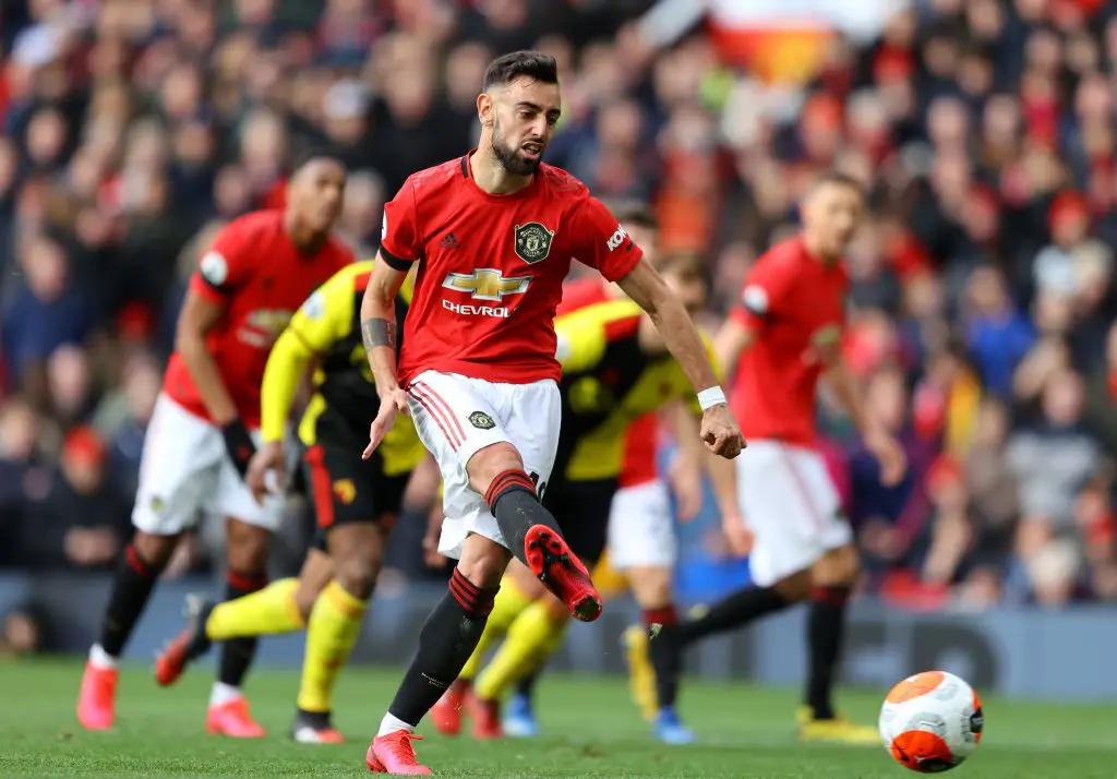 Bruno Fernandes taking a penalty for Manchester united. (GETTY Images)