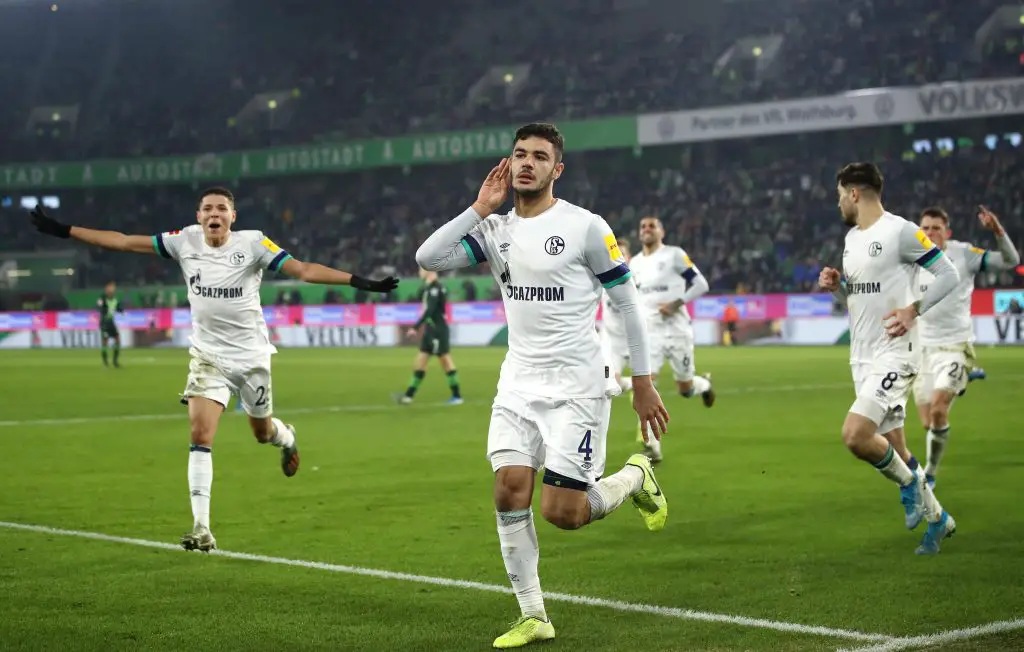 Ozan Kabak celebrates scoring for Schalke 04 against VfL Wolfsburg. (GETTY Images)