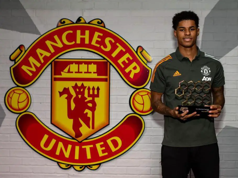 United ace Marcus Rashford has been recognized at the This is Manchester awards for 2020.