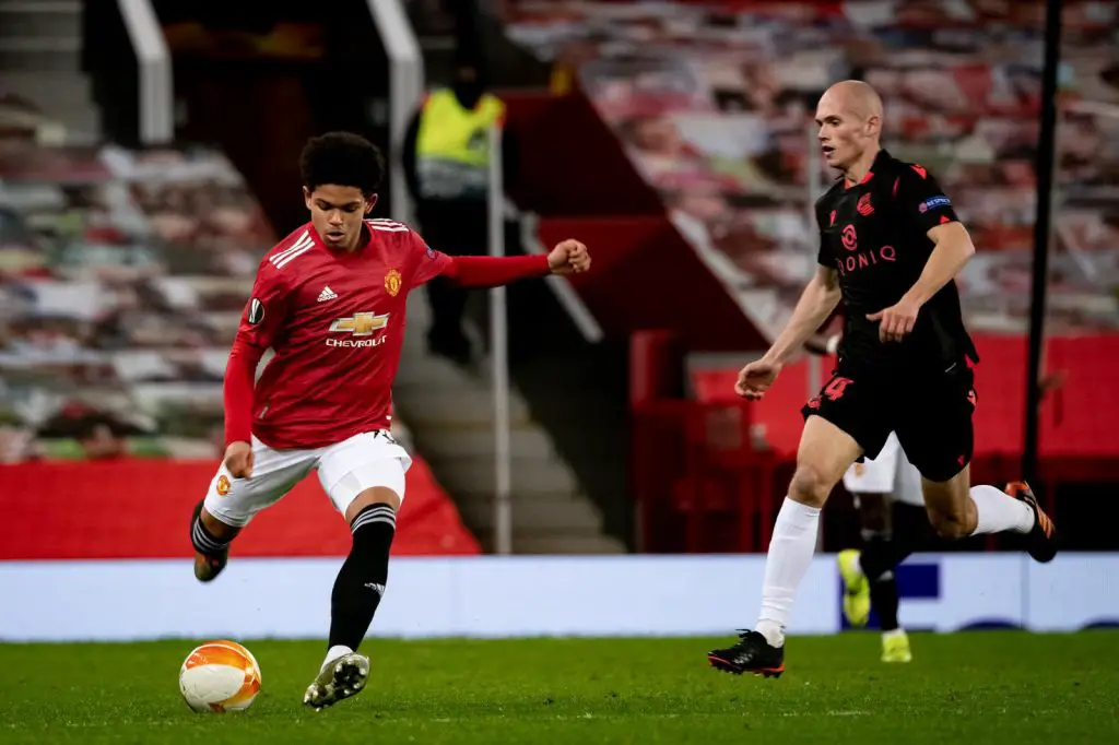 Manchester United fans react as Shola Shoretire becomes the youngest player to represent the club in Europe