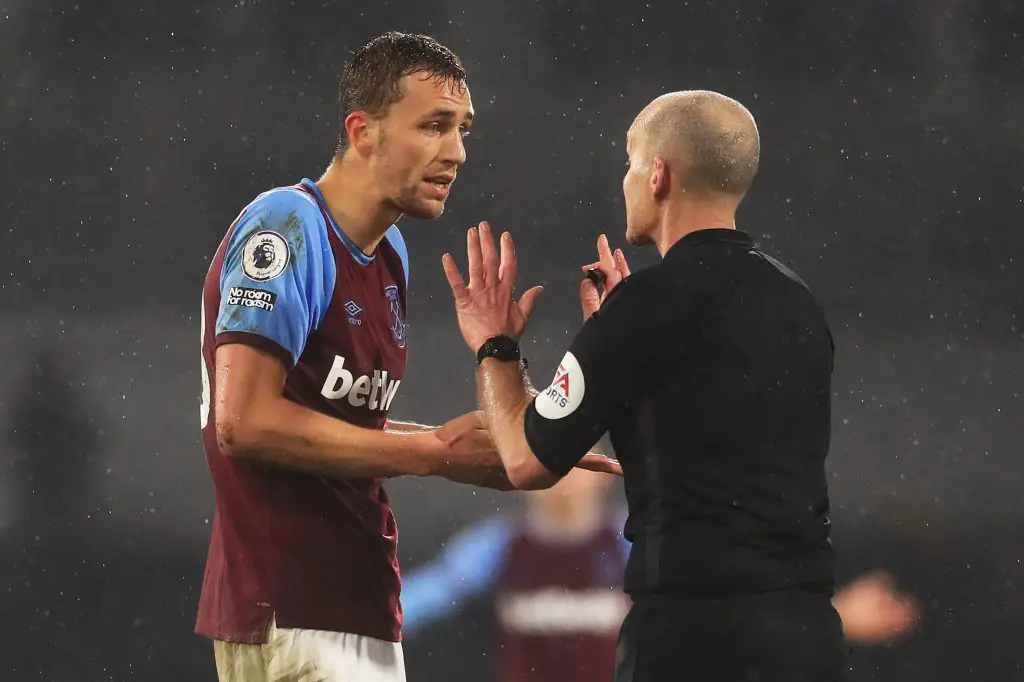 Thomas Soucek was shown a red card against Fulham this weekend. (GETTY Images)