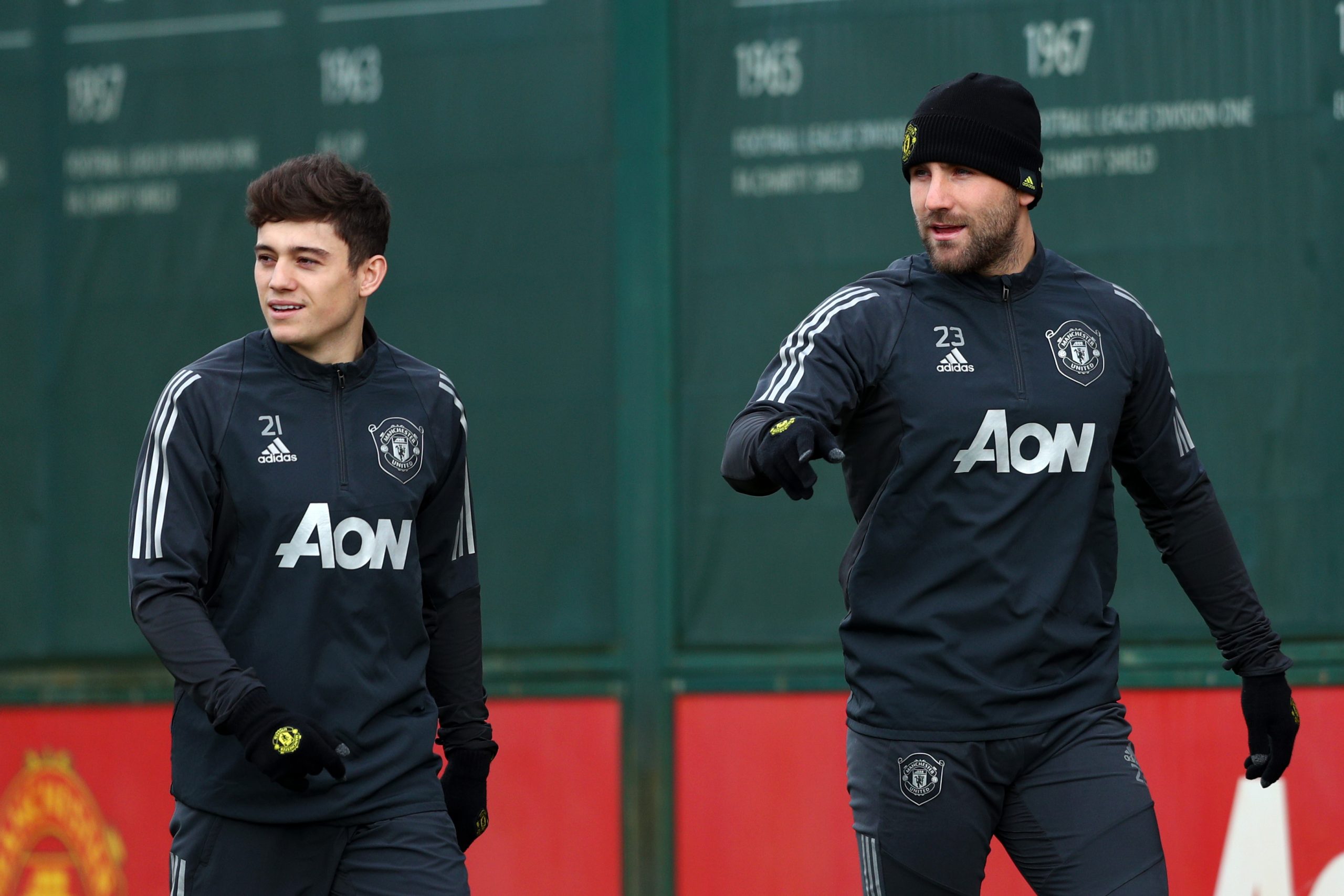 Daniel James and Luke Shaw of Manchester United