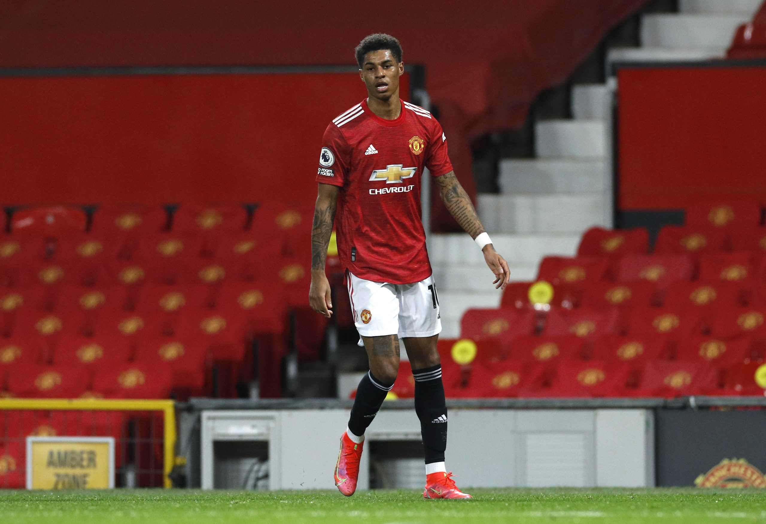 Marcus Rashford in action for Manchester United.