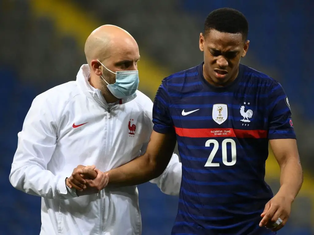 Anthony Martial to be snubbed by Didier Deschamps for France World Cup squad due to injury issues at Manchester United.
