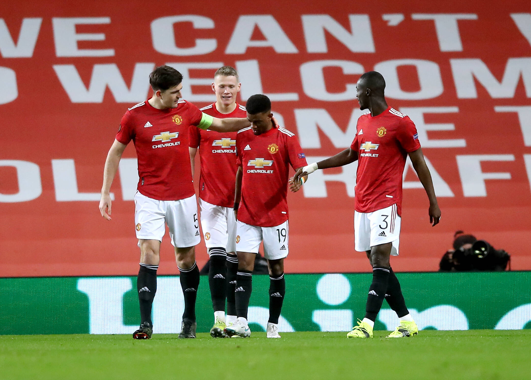 Manchester United against AC Milan in the UEFA Europa League.