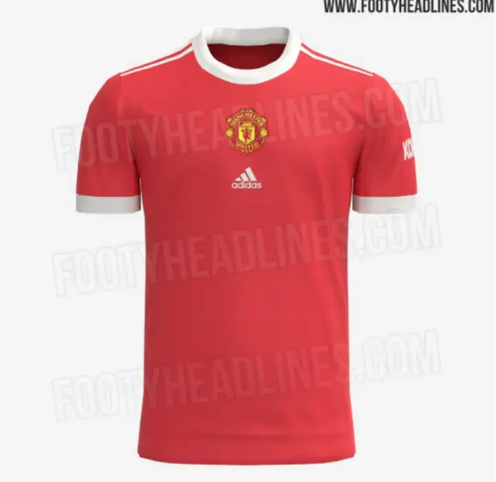 The 'leaked' Manchester United home kit by Adidas for the 2021/22 season.