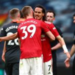 Scott McTominay celebrates Manchester United beating Tottenham Hotspur after a controversial VAR decision in the first half..
