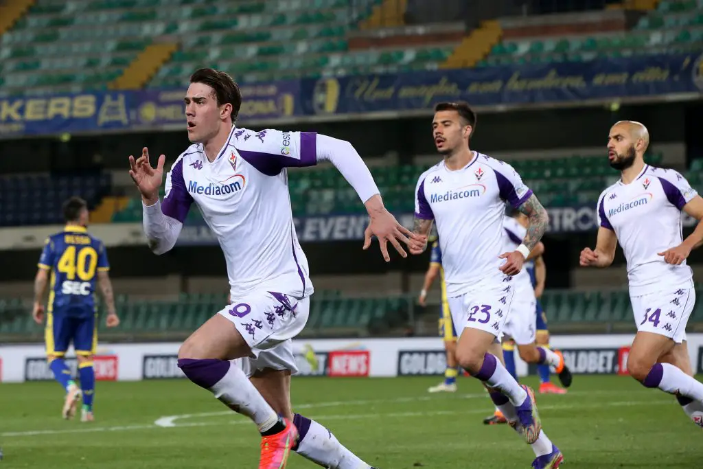 Fiorentina chief executive Joe Barone has revealed that Dusan Vlahovic has rejected their latest contract offer. Copyright: xPaolaxGarbuio/LaPressex
