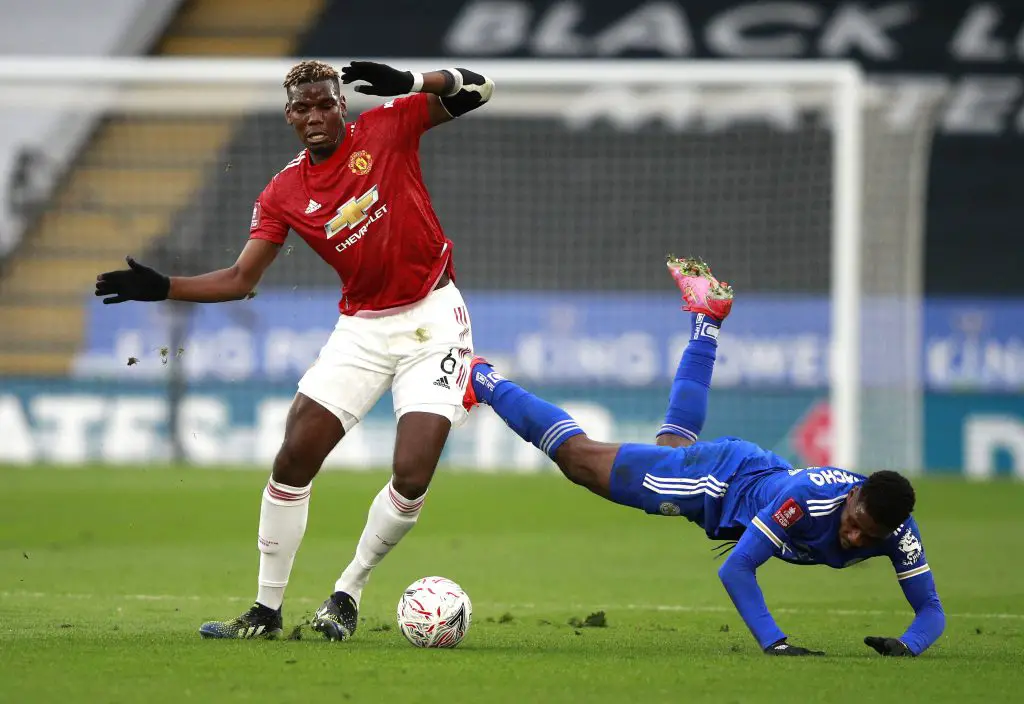 Paul Pogba in action against Leicester City