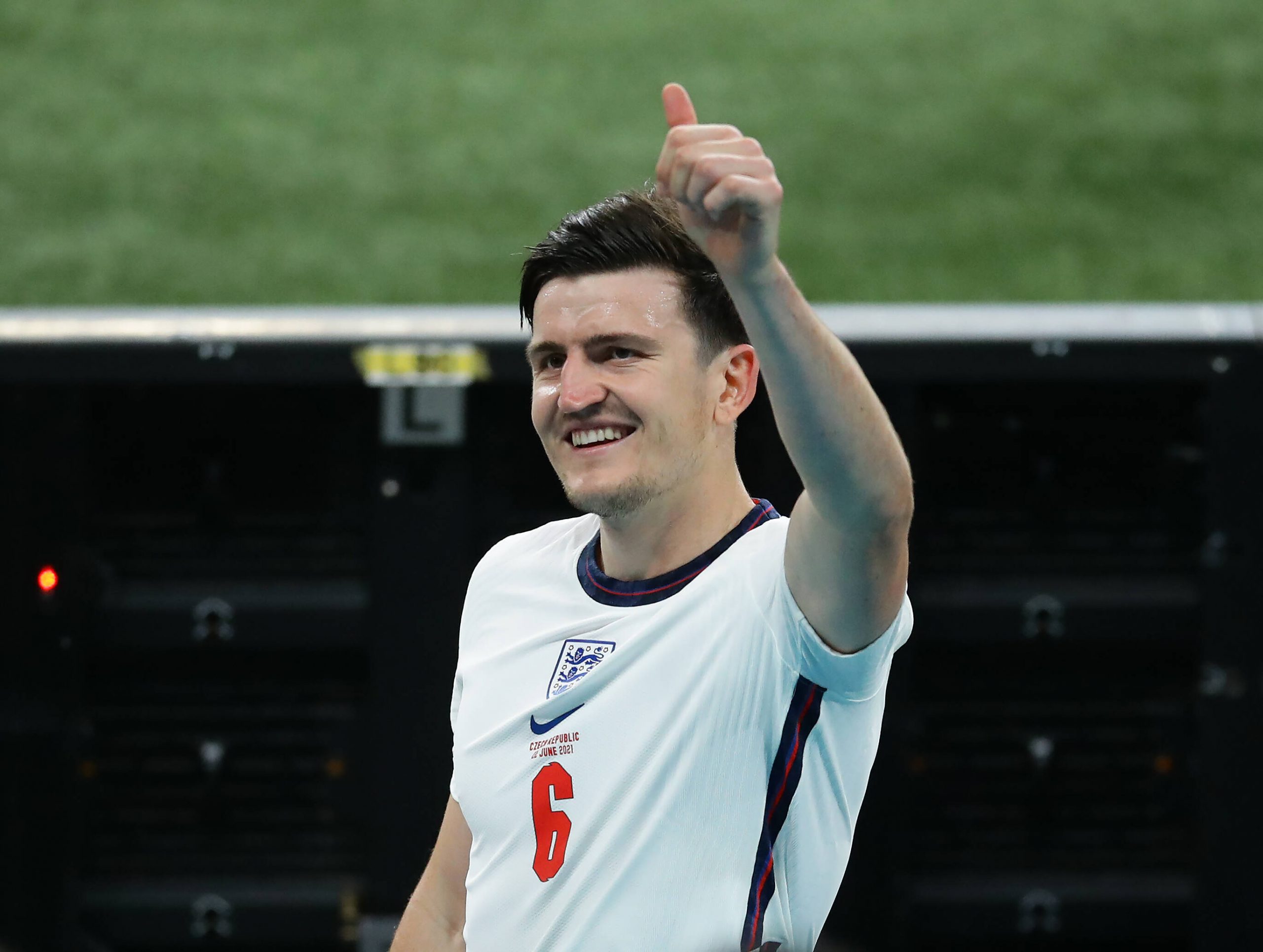 Harry Maguire in action for England.