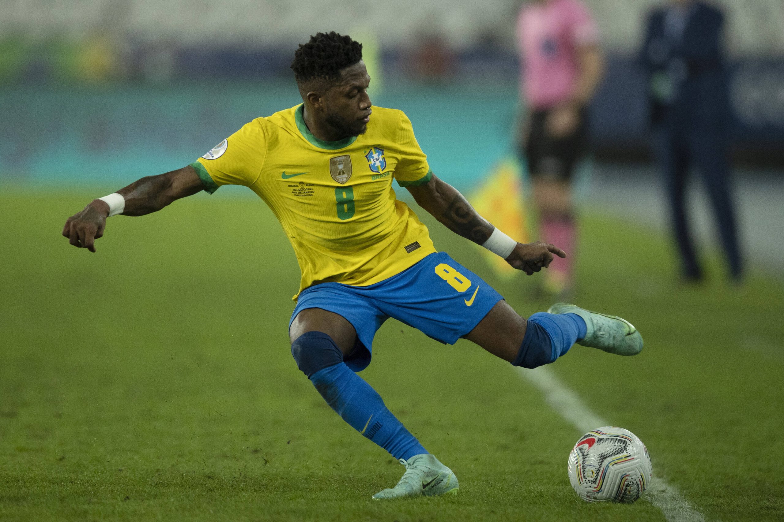 Fred in action for Brazil during Copa America.