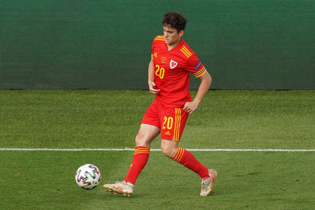 Daniel James for Wales in  the 2020 UEFA Euros. 