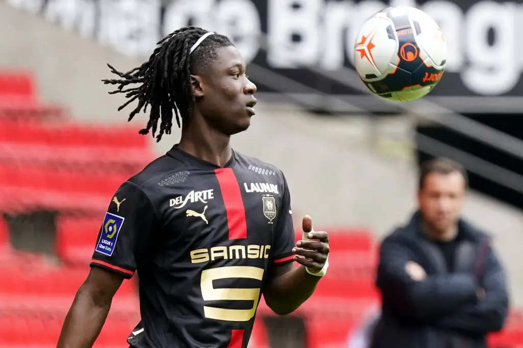Eduardo Camavinga of Rennes has been linked with Real Madrid, PSG, and Manchester United.