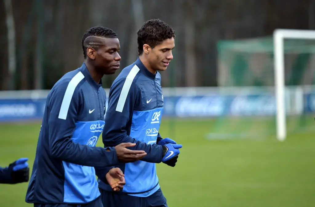 Paul Pogba and Raphael Varane in France training. (Image: Anthony Bibard FEP Panoramic)