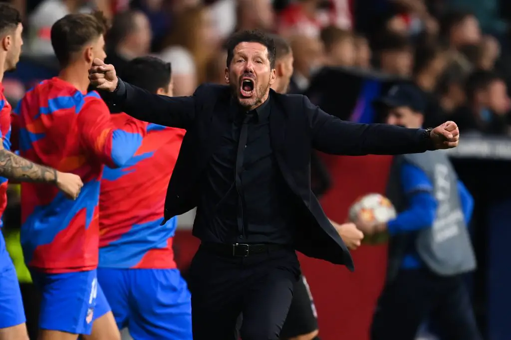 Diego Simeone is long favoured by the Manchester United board but a move now would be impossible, especially since he is committed to Atletico Madrid until 2025. (Photo by David Ramos/Getty Images)