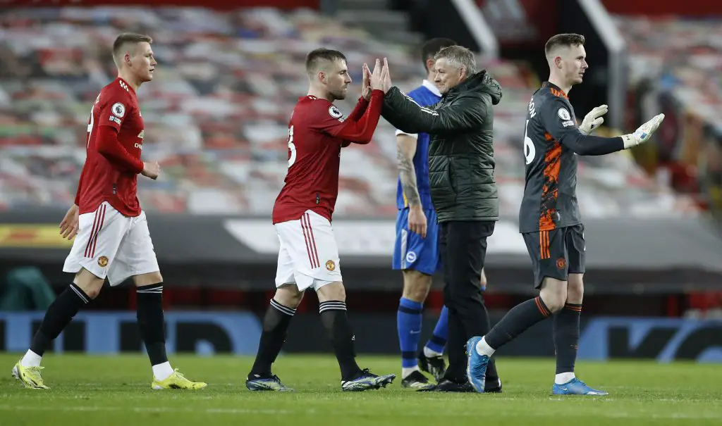 Manchester United senior players sent messages of support to Ole Gunnar Solskjaer after the Liverpool thrashing.  (Photo by Phil Noble - Pool/Getty Images)