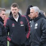 Kieran McKenna along with Michael Carrick and Jose Mourinho at Manchester United training ground. (Credit Getty Images)