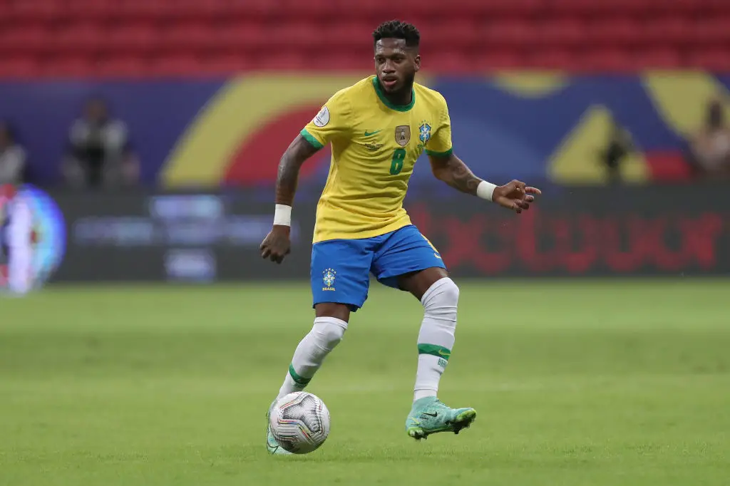 Fred of Brazil controls the ball during a Group B match between Brazil and Venezuela as part of Copa America 2021. (Photo by Buda Mendes/Getty Images)
