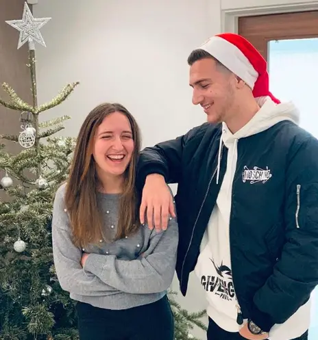 Manchester United full back Dalot with his sister.