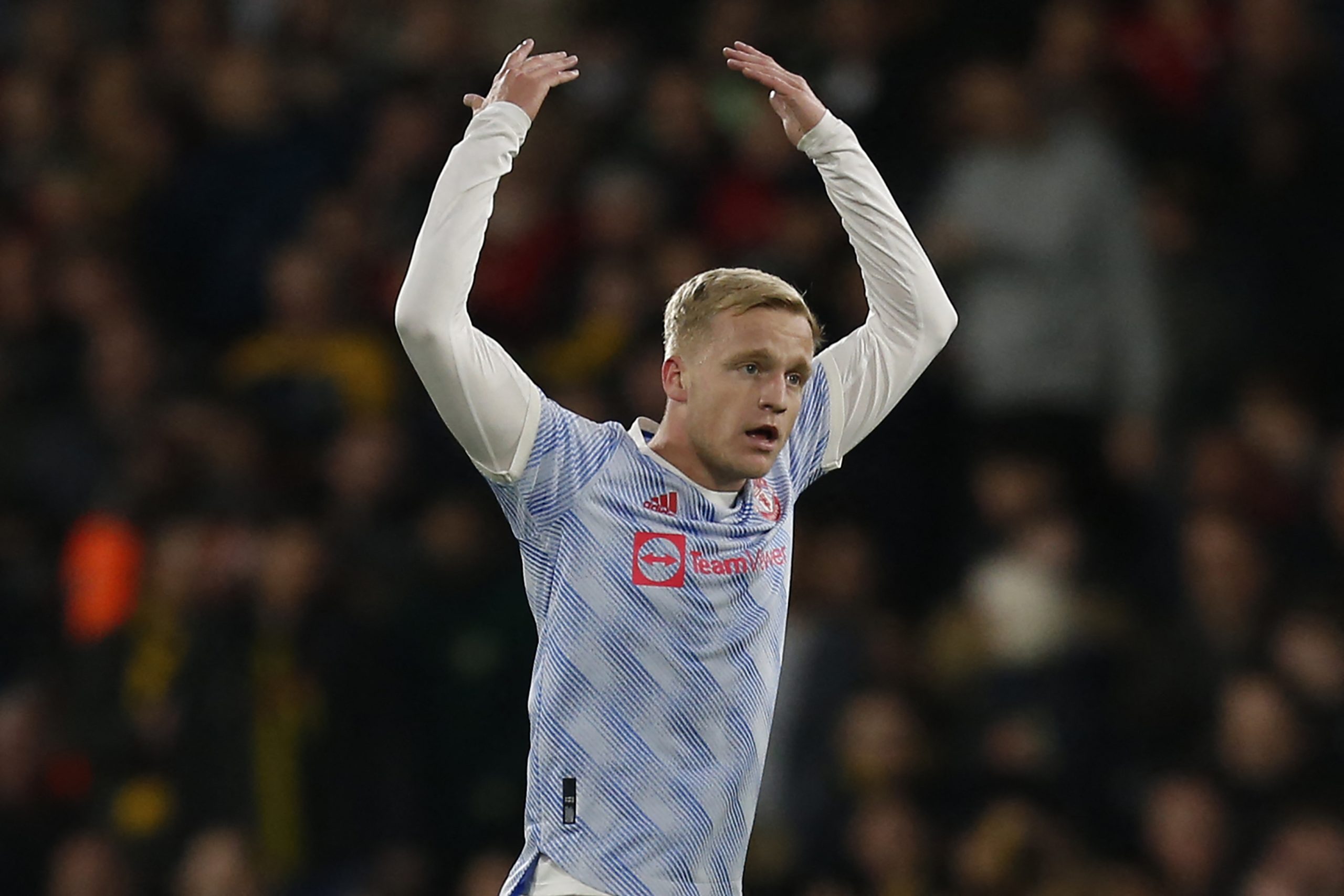 Does Donny Van de Beek have a future at Old Trafford? (Photo by IAN KINGTON/AFP via Getty Images)