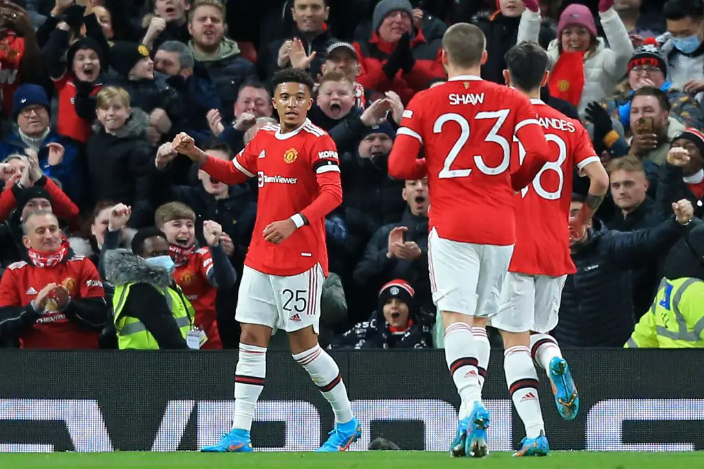 Ralf Rangnick issues injury update on Manchester United duo Jadon Sancho and Bruno Fernandes. (Photo by LINDSEY PARNABY/AFP via Getty Images)
