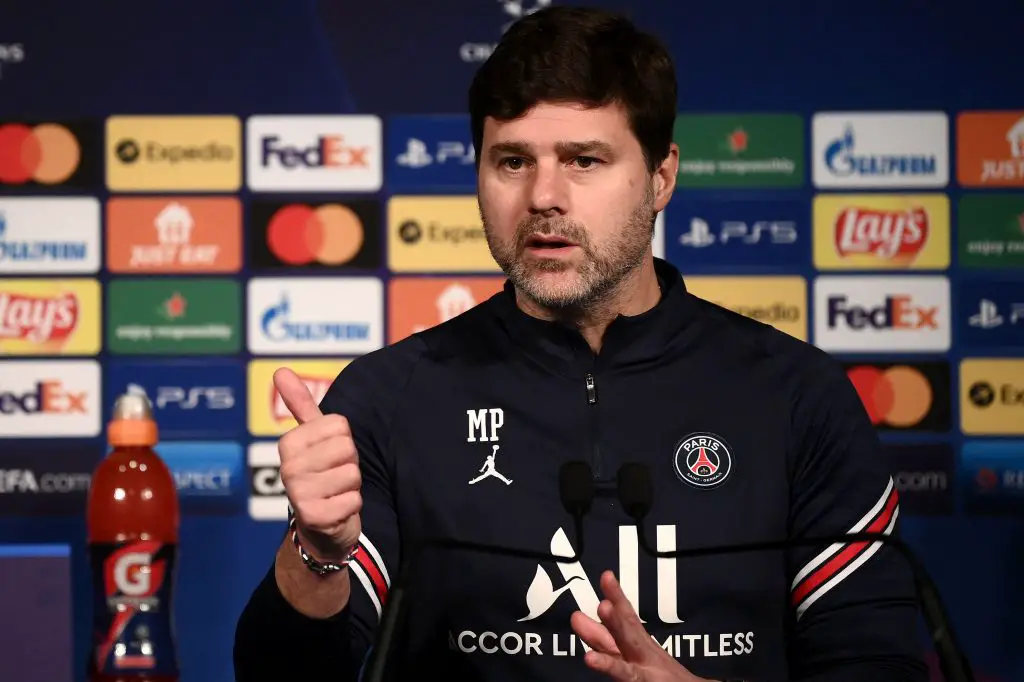 Tottenham Hotspur superstar Harry Kane and PSG coach Mauricio Pochettino tipped to join Manchester United.(Photo by FRANCK FIFE/AFP via Getty Images)