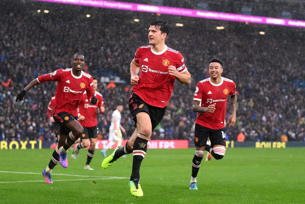 Harry Maguire said that he felt embarrassed by Manchester United's barren run of not scoring from corners. (Photo by Laurence Griffiths/Getty Images)