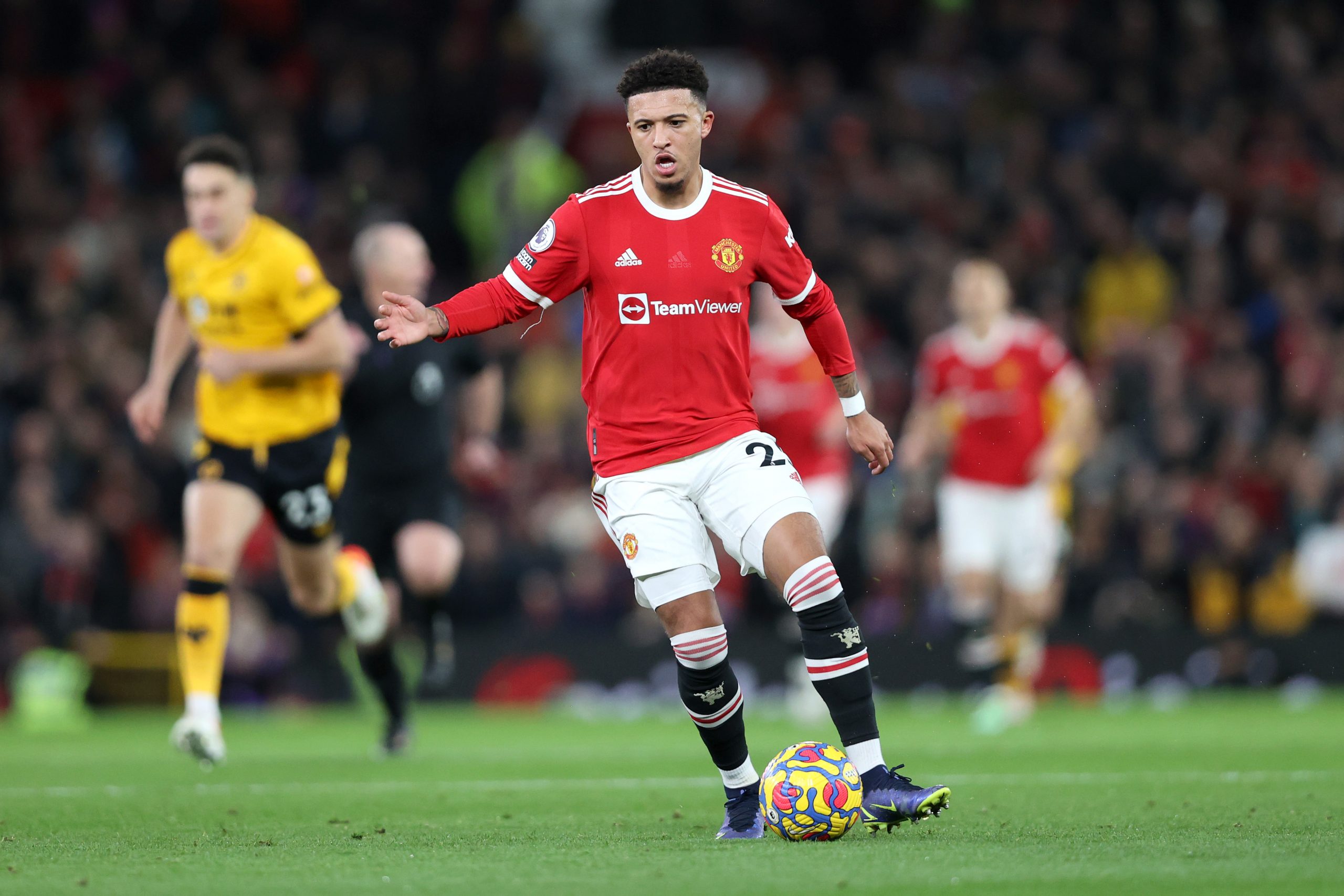 Jadon Sancho has found his feet recently at Man United. (Photo by Clive Brunskill/Getty Images)
