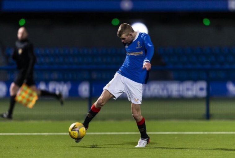 Rory Wilson in action for Rangers.