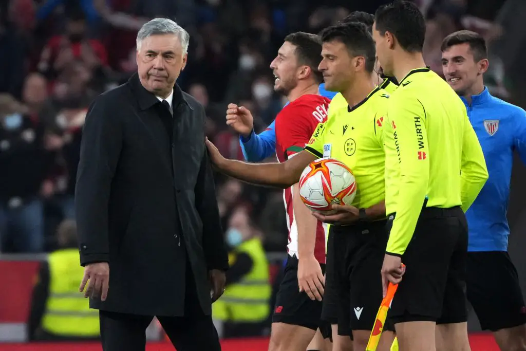Carlo Ancelotti believes that he could make a difference in the current circumstances at United. (Photo by CESAR MANSO / AFP) (Photo by CESAR MANSO/AFP via Getty Images)