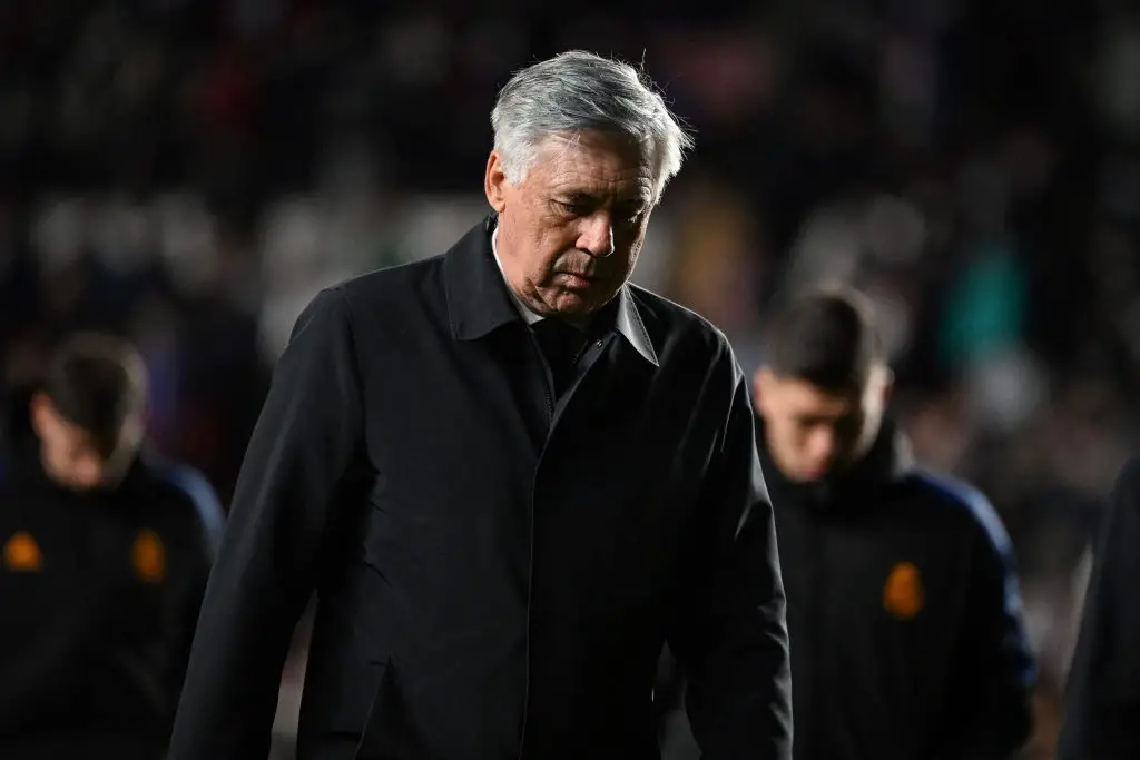 Real Madrid's Italian coach Carlo Ancelotti is a rumored alternative for the Manchester United job. (Photo by GABRIEL BOUYS/AFP via Getty Images)