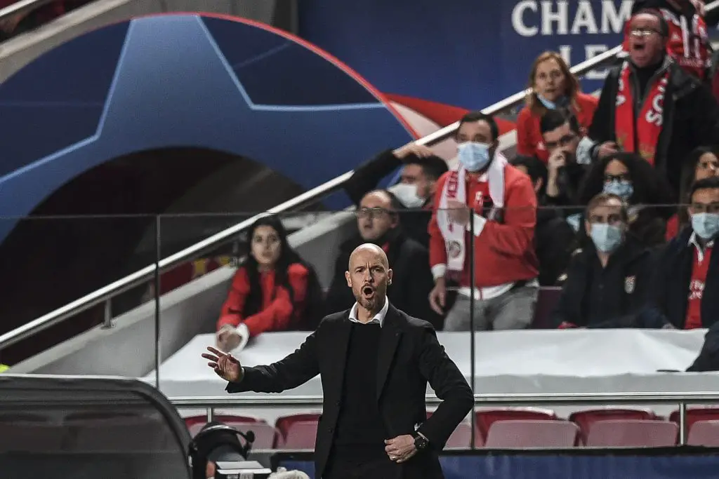 Ajax boss Erik ten Hag in contact with Man United players amidst managerial job links. (Photo by PATRICIA DE MELO MOREIRA/AFP via Getty Images)
