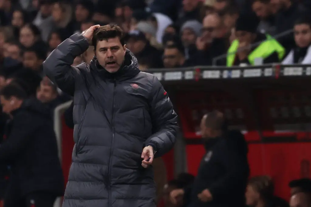 Paris Saint-Germain's Argentinian head coach Mauricio Pochettino refused to commit his future to the club. (Photo by Valery HACHE / AFP) (Photo by VALERY HACHE/AFP via Getty Images)