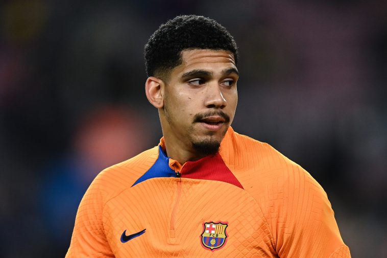 Ronald Araujo of Barcelona linked with Manchester United. (Photo by David Ramos/Getty Images)