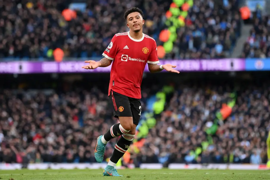 Manchester United winger Jadon Sancho discusses his strengths as a footballer. (Photo by Laurence Griffiths/Getty Images)