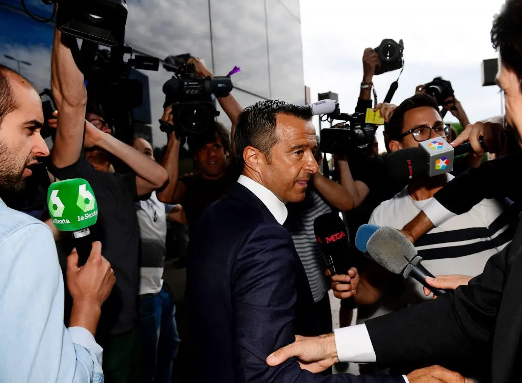 Footballing super-agent Jorge Mendes scouting for striker replacements for Harry Kane at Tottenham Hotspur. (Photo credit should read PIERRE-PHILIPPE MARCOU/AFP via Getty Images)