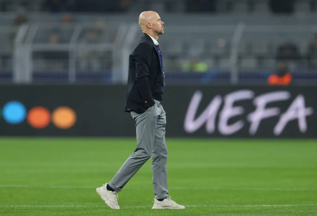 RB Leipzig looking to poach Erik ten Hag from Manchester United in the summer. (Photo by Alex Grimm/Getty Images)