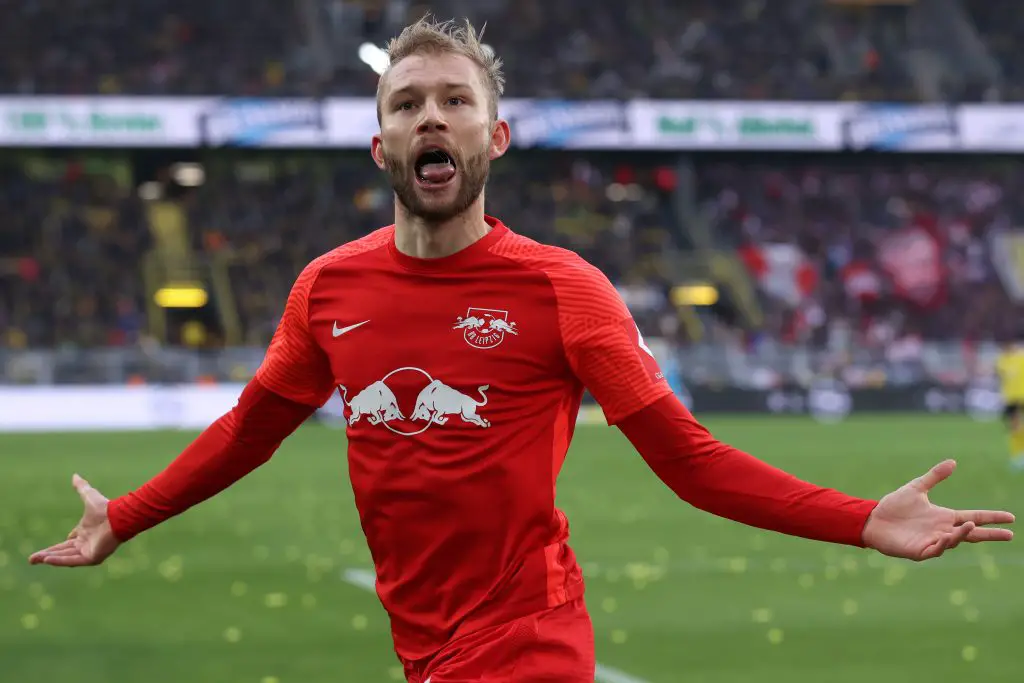 Manchester United interim manager Ralf Rangnick could be key to the club signing RB Leipzig midfielder Konrad Laimer. (Photo by Alex Grimm/Getty Images)