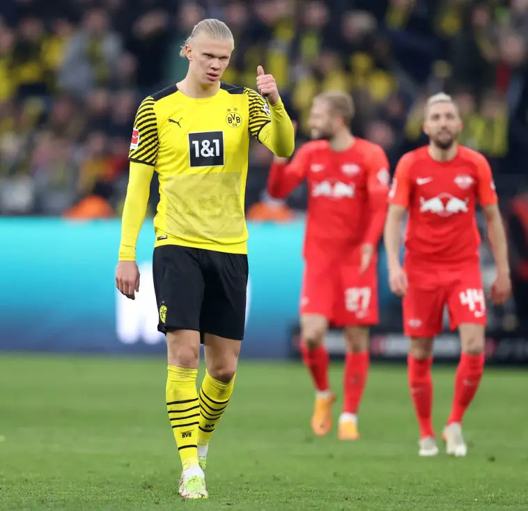 Erling Haaland of Borussia Dortmund has apparently shunned a move to Manchester United. (Photo by Alex Grimm/Getty Images)