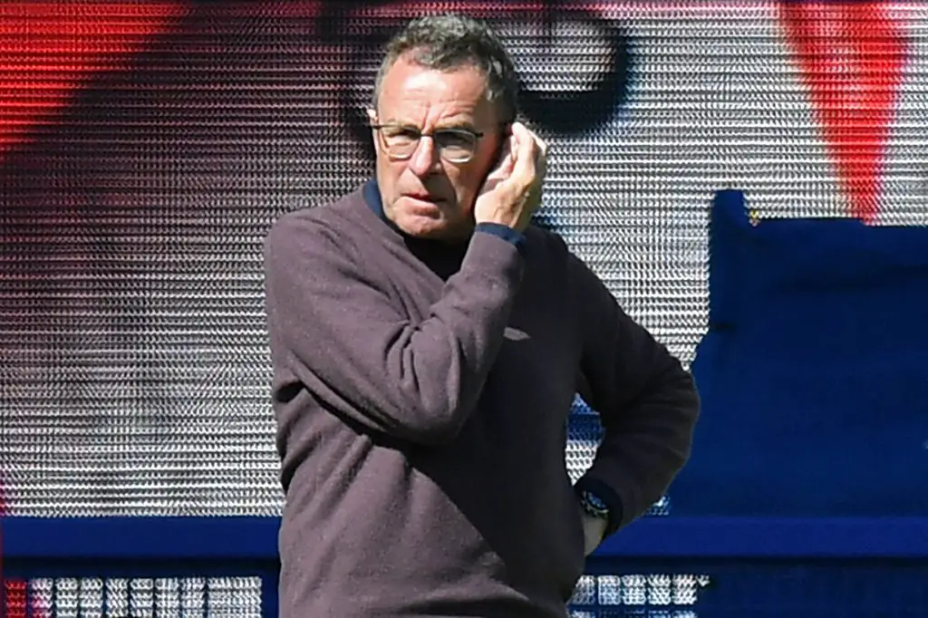 Interim manager Ralf Rangnick warned Manchester United must secure European football by the end of the season.  (Photo by ANTHONY DEVLIN/AFP via Getty Images)
