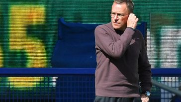 Ralf Rangnick says Man United opted against signing a forward in January. (Photo by ANTHONY DEVLIN/AFP via Getty Images)