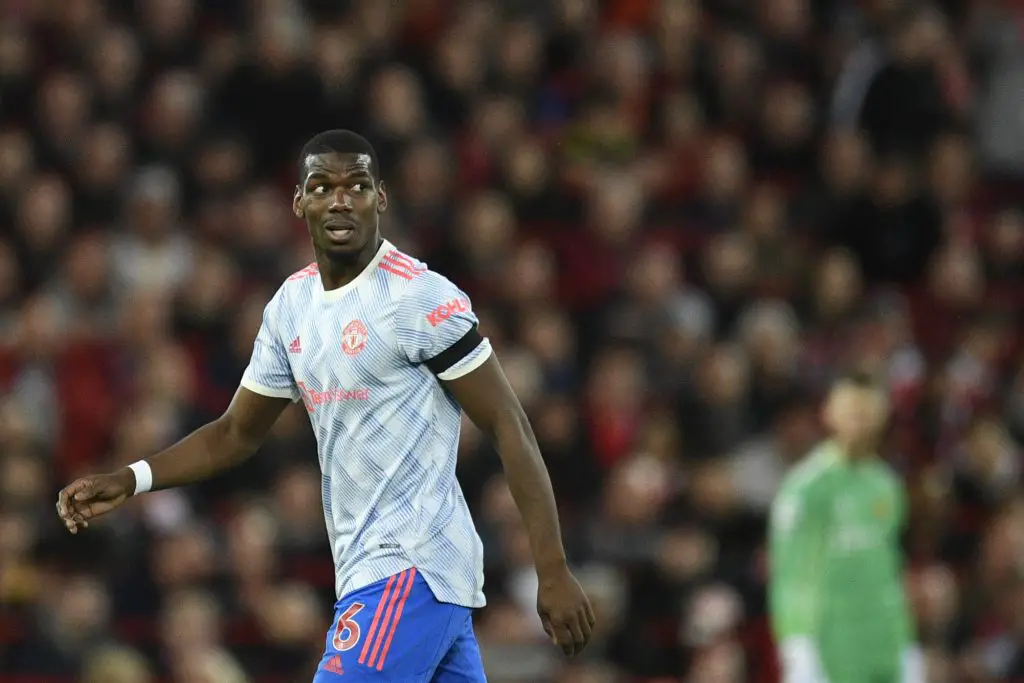 Paul Pogba is likely to be injured for the rest of the season, says Manchester United interim manager Ralf Rangnick. (Photo by Oli SCARFF / AFP) / RESTRICTED TO EDITORIAL USE.) 